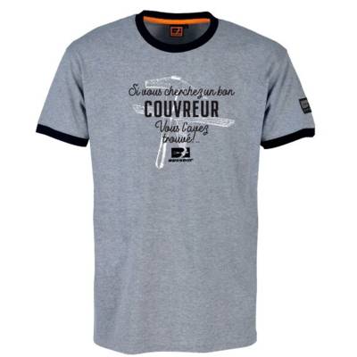 Tee-shirt couvreur gris chiné - Gedimat - TSD CONFECTION