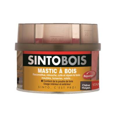 Mastic SINTOBOIS + Tube durcisseur SINTO - Chêne Moyen - Boite 1 L - 23712 - SINTO SA