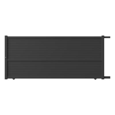 Portail coulissant LACAUNE alu gris anthracite structuré - Gedimat - GARDEN GATE
