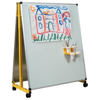Chevalet maternelle mobile surfaces laquées blanches 108x92cm