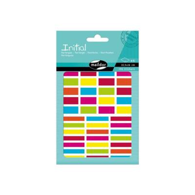Initial, sachet de 196 gommettes (4 planches 10,5x16cm), thème Rectangles