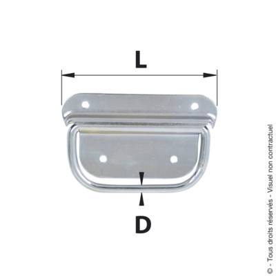 Poignée de malle zingué blanc D8 - 125mm - Gedimat