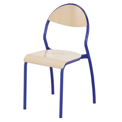 Chaise NUAGE assise et dossier bois Blueprotech® piètement époxy - T6 - Bleu RAL 5002 - Mobidecor