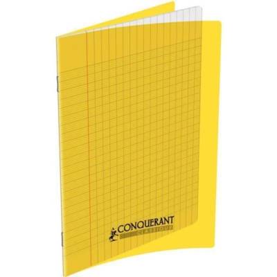Cahier Classique 17 x 22 cm Grands Carreaux Seyès 140 Pages Agrafées Polypro Jaune