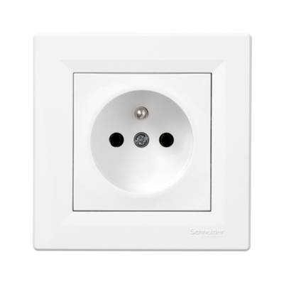Prise de courant 2p+t ASFORA 16A blanc - Gedimat - SCHNEIDER ELECTRIC