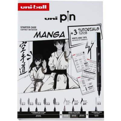 Coffret édition Manga (8 feutres Uni Pin + 1 Shalaku S)