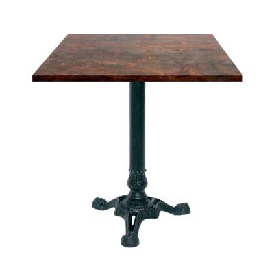 Table pied noir 70x70cm rouille underground - intérieur - RestooTab