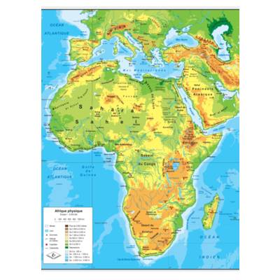 Cartes de géographie Afrique physique et politique