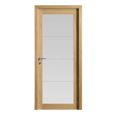 Bloc-porte pleine BORA chêne rustique naturel brossé KM1RDE Hui.72 à 100 mm - 204 x 93 cm - gauche poussant - Gedimat - ROZIERE