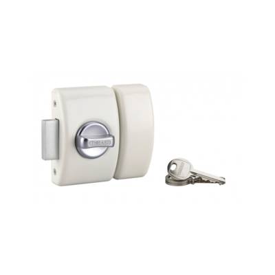 Verrou design bouton cylindre 40 blanc - Gedimat - THIRARD