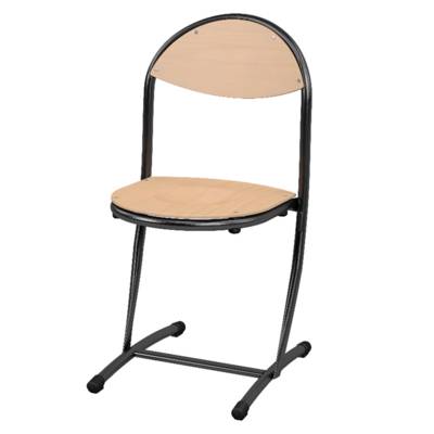 Chaise HÉLIA assise et dossier bois Blueprotech® piètement époxy - T6 - Noir RAL 9005 - Mobidecor