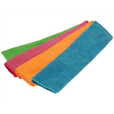 Set de 4 lavettes Micro-fibres 34 x 36 cm Vert, Orange, Rose Turquoise