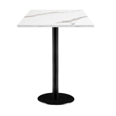 Mange-debout pied noir 60x60cm marbre blanc - intérieur - RestooTab