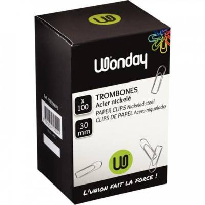 Boîte 100 Attache-lettres 30 mm - Bout chevron - Nickelé