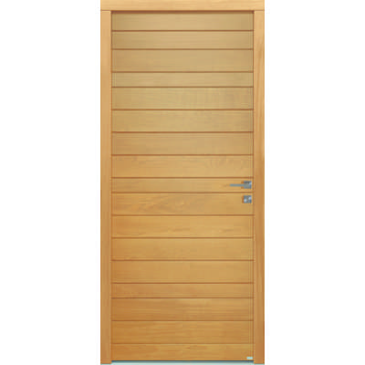 Porte d'entrée chêne massif BELCASTEL Evo chêne naturel dormant 80 mm - 215 x 90 cm - Gedimat - BELM