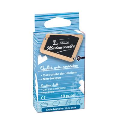 Boite de 10 craies anti-poussière coloris blanc