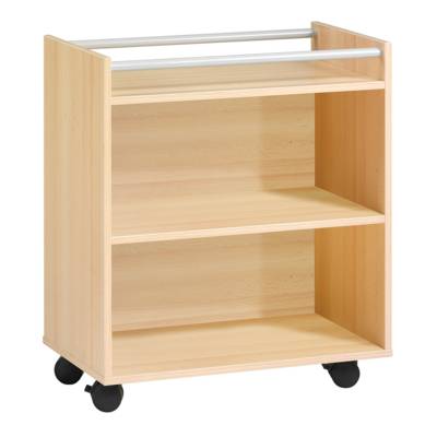 Desserte PICCOLO mobile mélaminé - L80xP45xH91,8 cm - Hêtre miel/Gris alu RAL 9006 - Mobidecor