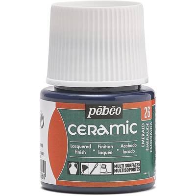 Flacon 45 ml peinture CERAMIC faïence et multi support EMERAUDE - PÉBÉO
