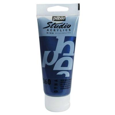 Peinture Studio Acrylique Tube Bleu/Noir Iridescent 100 ml - PÉBÉO
