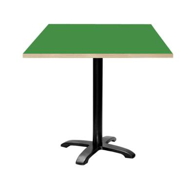 Table pied noir 70x70cm vert lime chants bois - intérieur - RestooTab