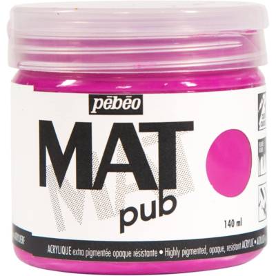 Pot 140ml Peinture Acrylique MAT pub Rose Tyrien - PÉBÉO