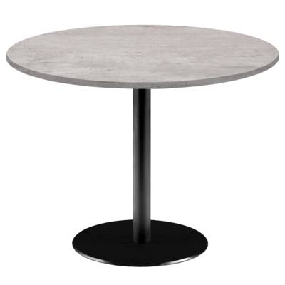 Table pied noir Ø120cm beton naturel - intérieur - RestooTab