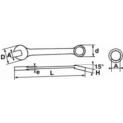 Clé mixte 15 mm SAM - 50A15 - Maxoutil