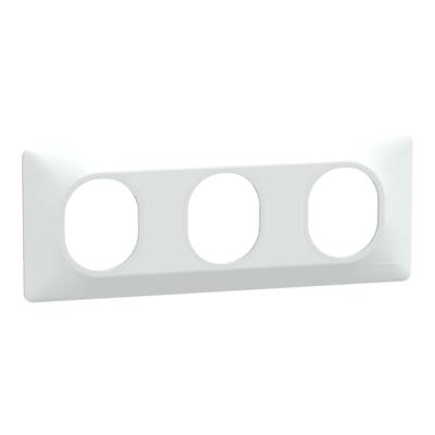 Plaque de finition 3 postes horizontal entraxe 71mm OVALIS - blanc - Gedimat - SCHNEIDER ELECTRIC