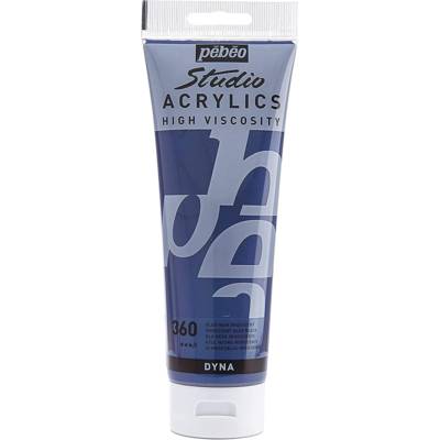 Tube 250ml Peinture Acrylique Fine Studio Haute Viscosité Bleu Noir Iridescent - PÉBÉO