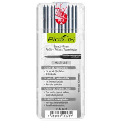 Mines de recharge graphite 2B - Étui de 10 - PICA - 4030