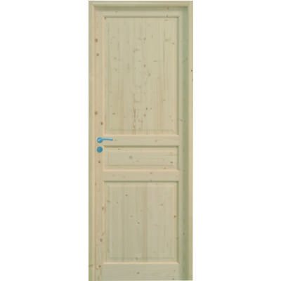 Bloc-porte sapin CIRCEE à recouvrement H.92 mm - 204 x 73 cm - droit poussant - Serrure à penne dormant demi - Gedimat - GIMM MENUISERIES