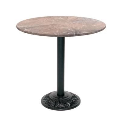 Table pied noir Ø70cm marbre grec - intérieur - RestooTab