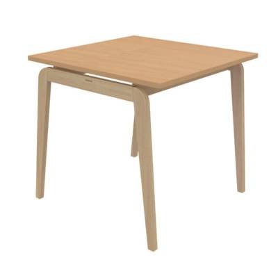 Table 80x80 4 pieds Adell - chant PVC - Piètement vernis naturel