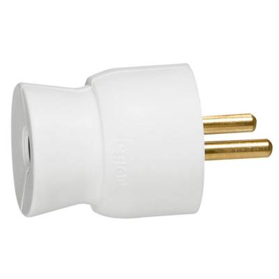 Fiche mâle 2P+T à sortie droite blanc 16A - Gedimat - LEGRAND