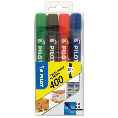 Etui de 4 Marqueurs Permanent SCA-400 Pointe Biseauté 1 - 4 mm Assortis - PILOT