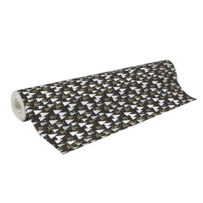 Rouleau Papier Cadeau ALLIANCE 0,7 x 50 m SAPINS FOND NOIR - CLAIREFONTAINE