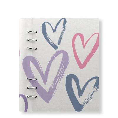 Organiseur A5 Clipbook Hearts White
