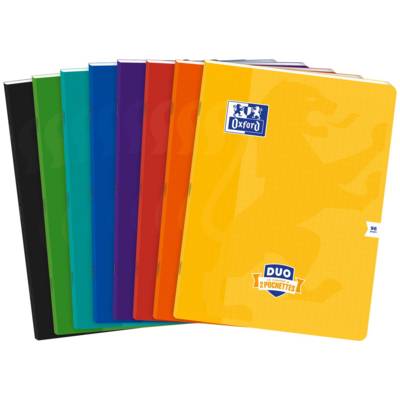 Cahier duo agrafé 24X32 cm 96 pages  grands carreaux coloris aléatoires