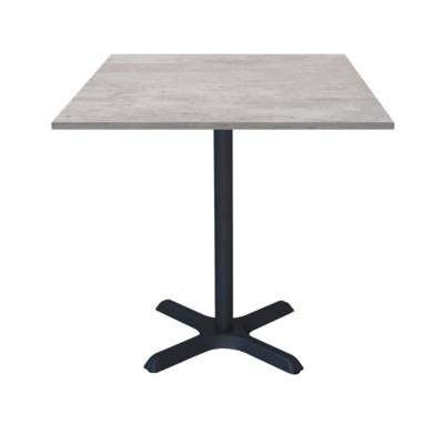 Table pied noir 70x70cm beton naturel - intérieur - RestooTab
