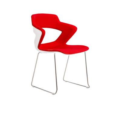 Chaise KAOMA pied traineau coque plastique assise/dossier placet tissu