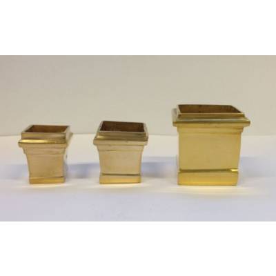 Sabot de meuble carré en laiton-[Diamètre:19mm] - Maxoutil