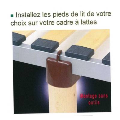 Kit 4 Fixations de pied de lit universelles - Maxoutil