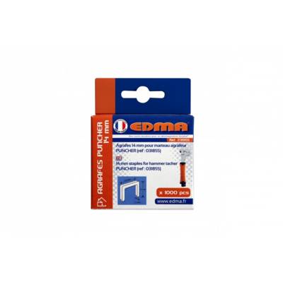 Boite de 1000 agrafes EDMA Spécial Puncher - 14 mm - 231955 - Maxoutil