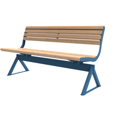 Banc d'extérieur 3 places Tango bois pieds couleur