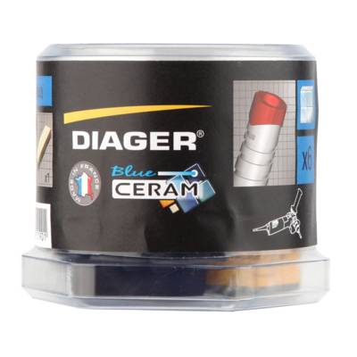 Foret diamant BLUE CERAM D6/8mm + mandrin M14 + pierre à aviver - kit de 6 pièces - Gedimat - DIAGER