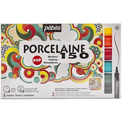 Etui de 6 feutres Porcelaine P150 Couleurs Pop Pointes Fines