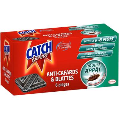 Boîte de 6 pièges Contaminateurs Anti–Cafards & Blattes