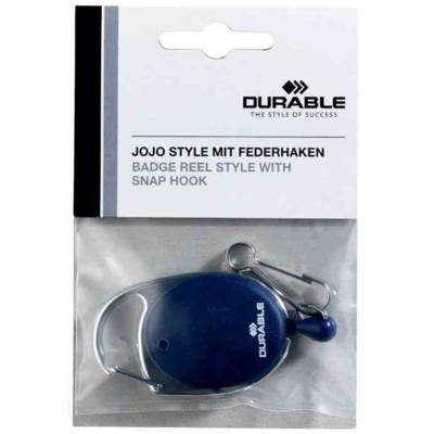 Porte-badge avec Clip avec enrouleur 80 cm Ovale Bleu Pqt de 10
