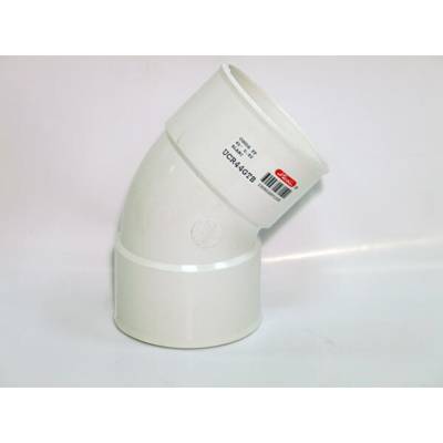 Coude PVC pour tube de descente de gouttière NICOLL diam.80mm angle 45° femelle femelle coloris blanc - Gedimat