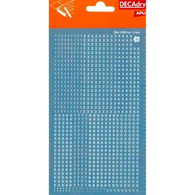 Chiffres Transferts (1 Feuille) DDB14F 2,5 mm Blanc